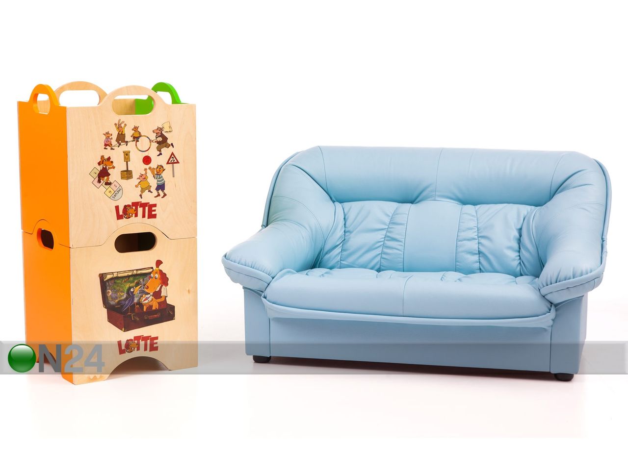 Laste diivan Mini Spencer + mänguasjakast Lotte suurendatud