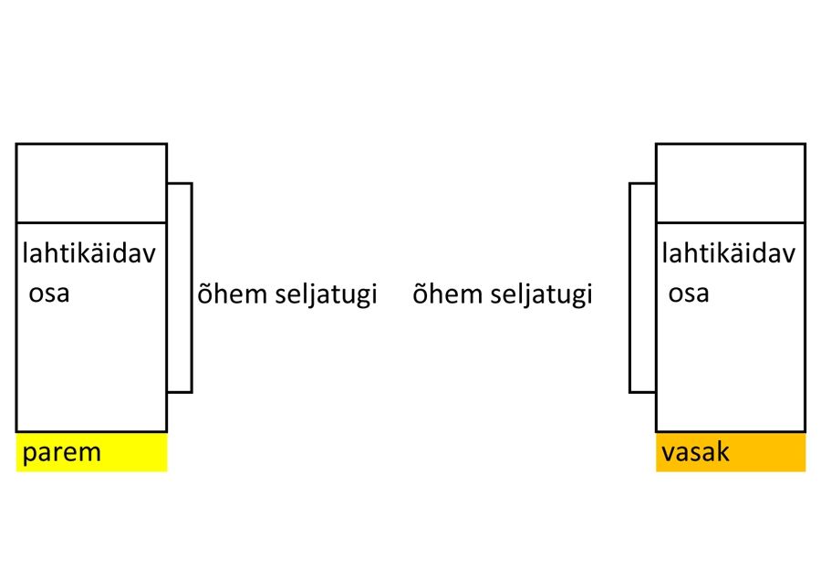 Laste diivanvoodi pesukastiga Junior suurendatud