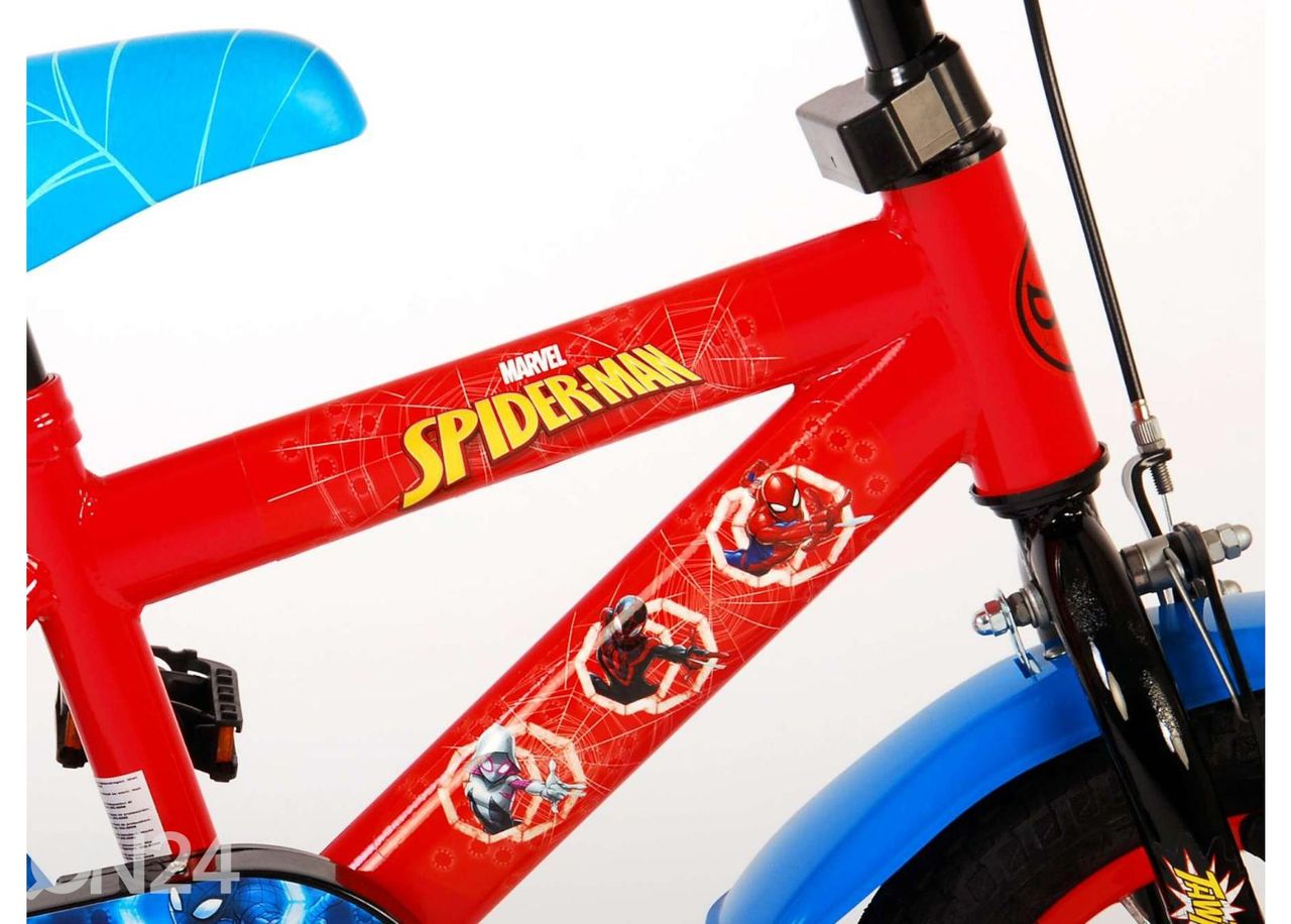 Laste jalgratas 12 tolli Spider-Man sinine-punane suurendatud