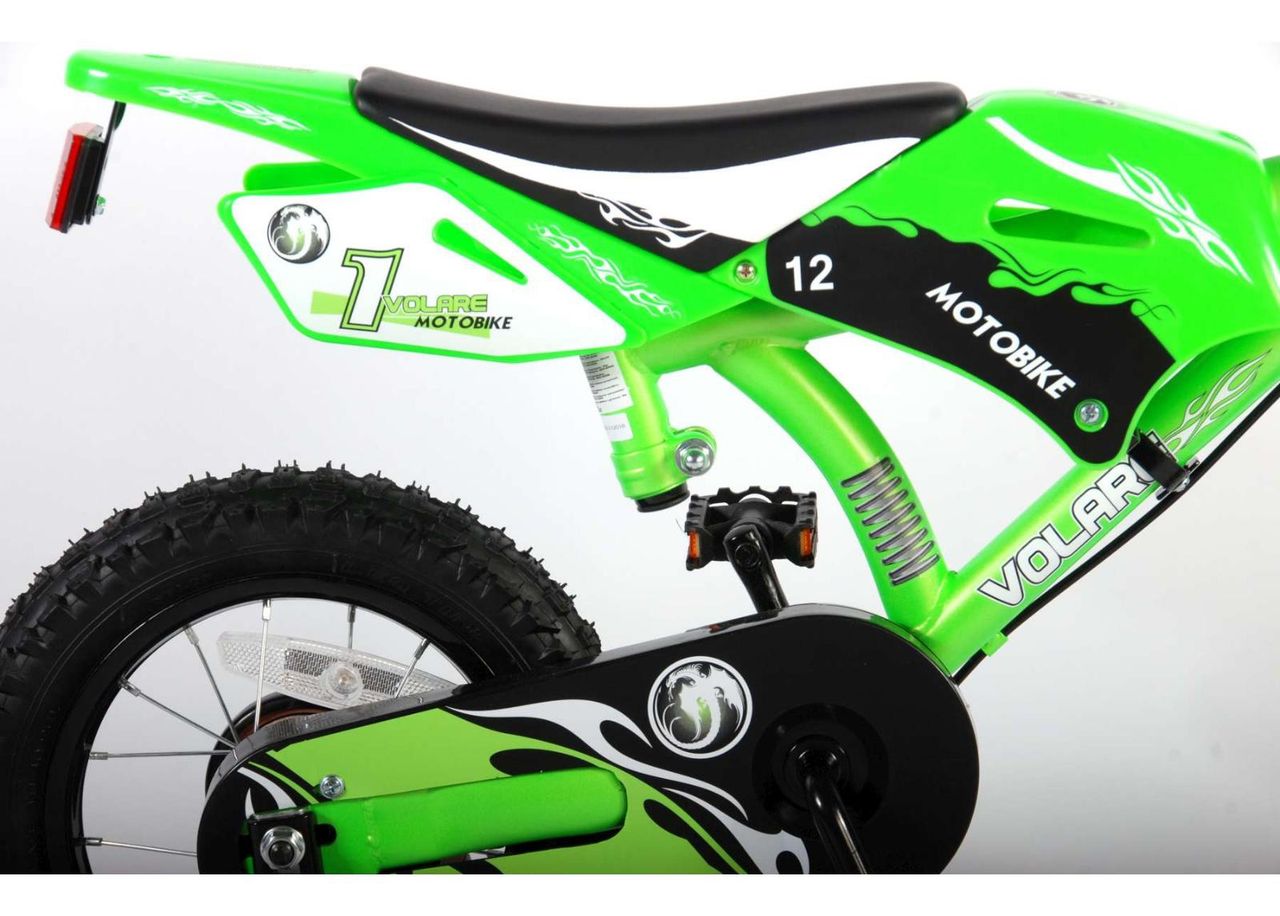 Laste jalgratas Motorbike 12 tolli Volare suurendatud