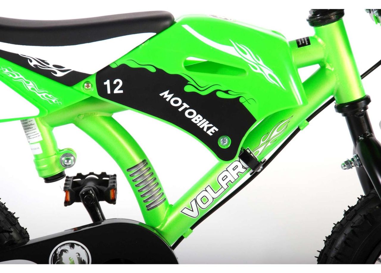 Laste jalgratas Motorbike 12 tolli Volare suurendatud