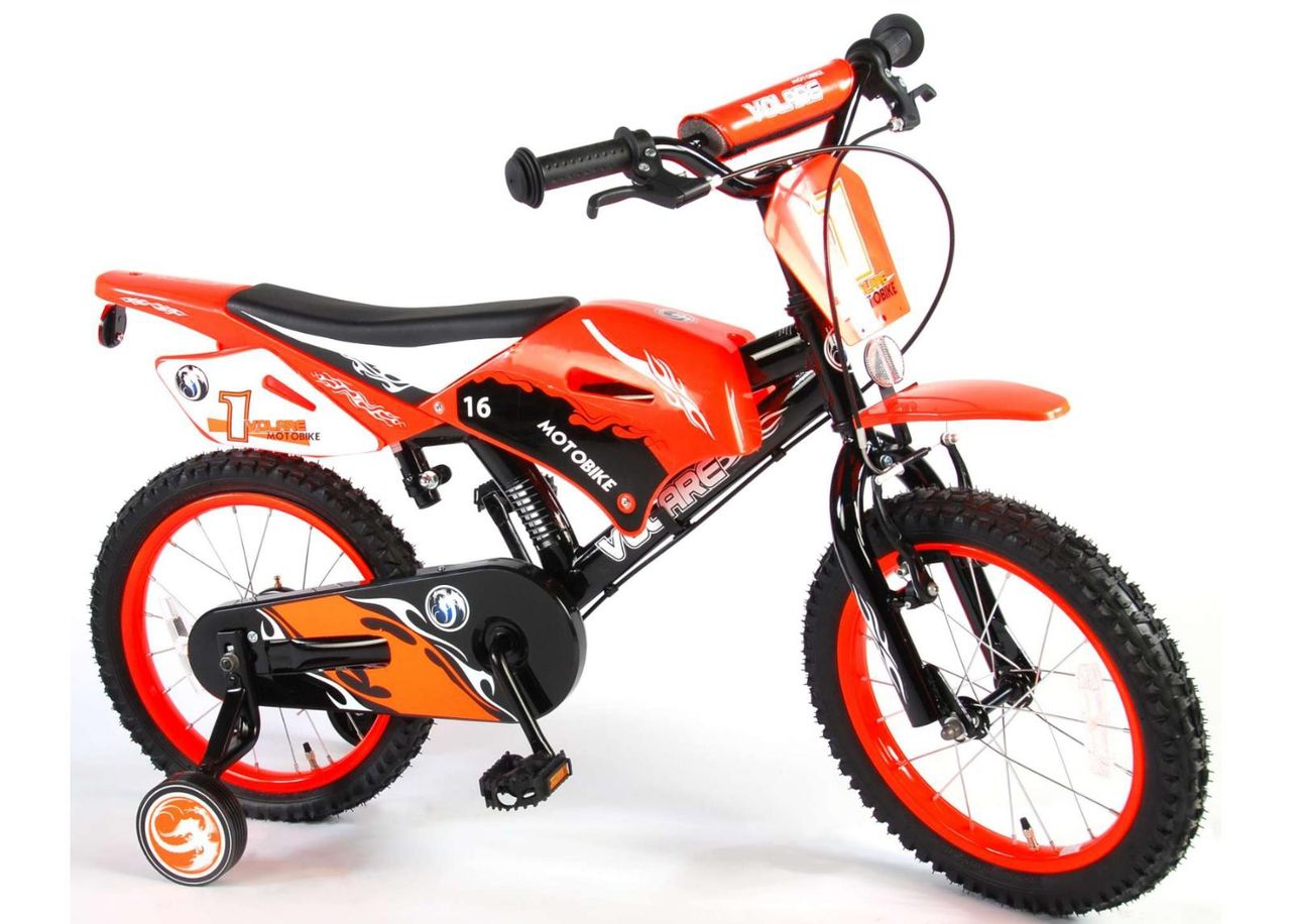 Laste jalgratas Motorbike 16 tolli Volare suurendatud