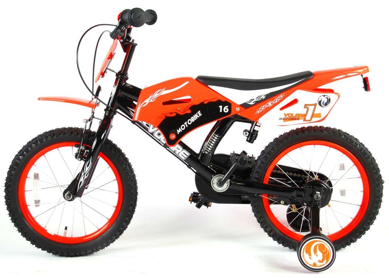 Laste jalgratas Motorbike 16 tolli Volare suurendatud