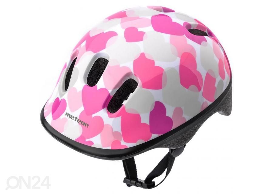 Laste jalgrattakiiver Meteor KS06 Hearts pink suurus S 48-52 cm Jr suurendatud