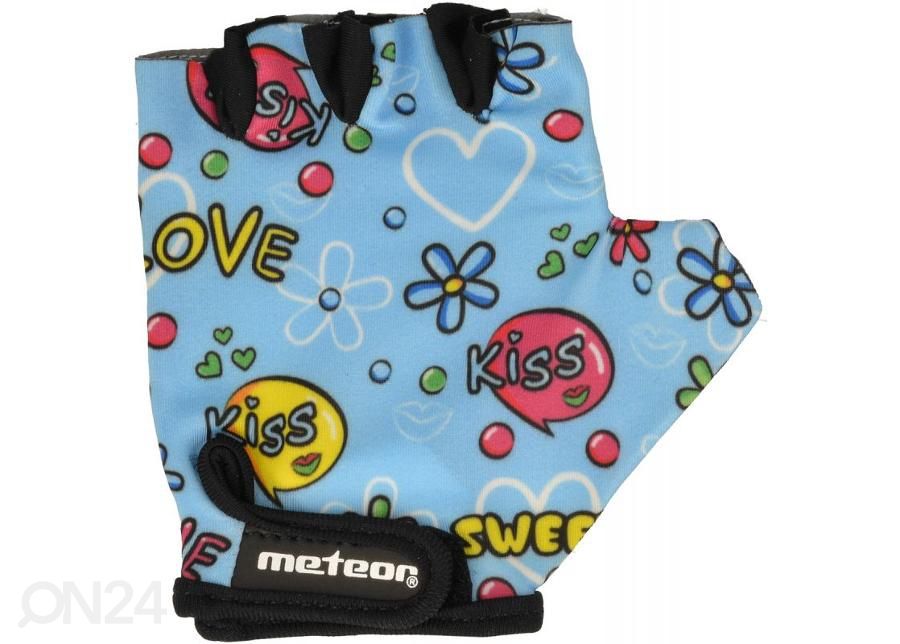 Laste jalgrattakindad Meteor Junior Kiss Love sinine suurendatud