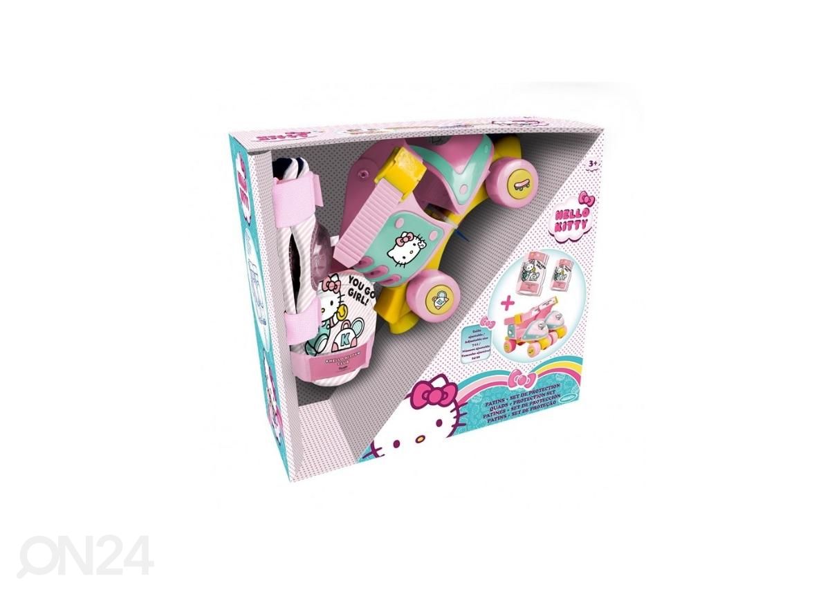 Laste rulluiskude ja kaitsmete komplekt Hello Kitty suurendatud