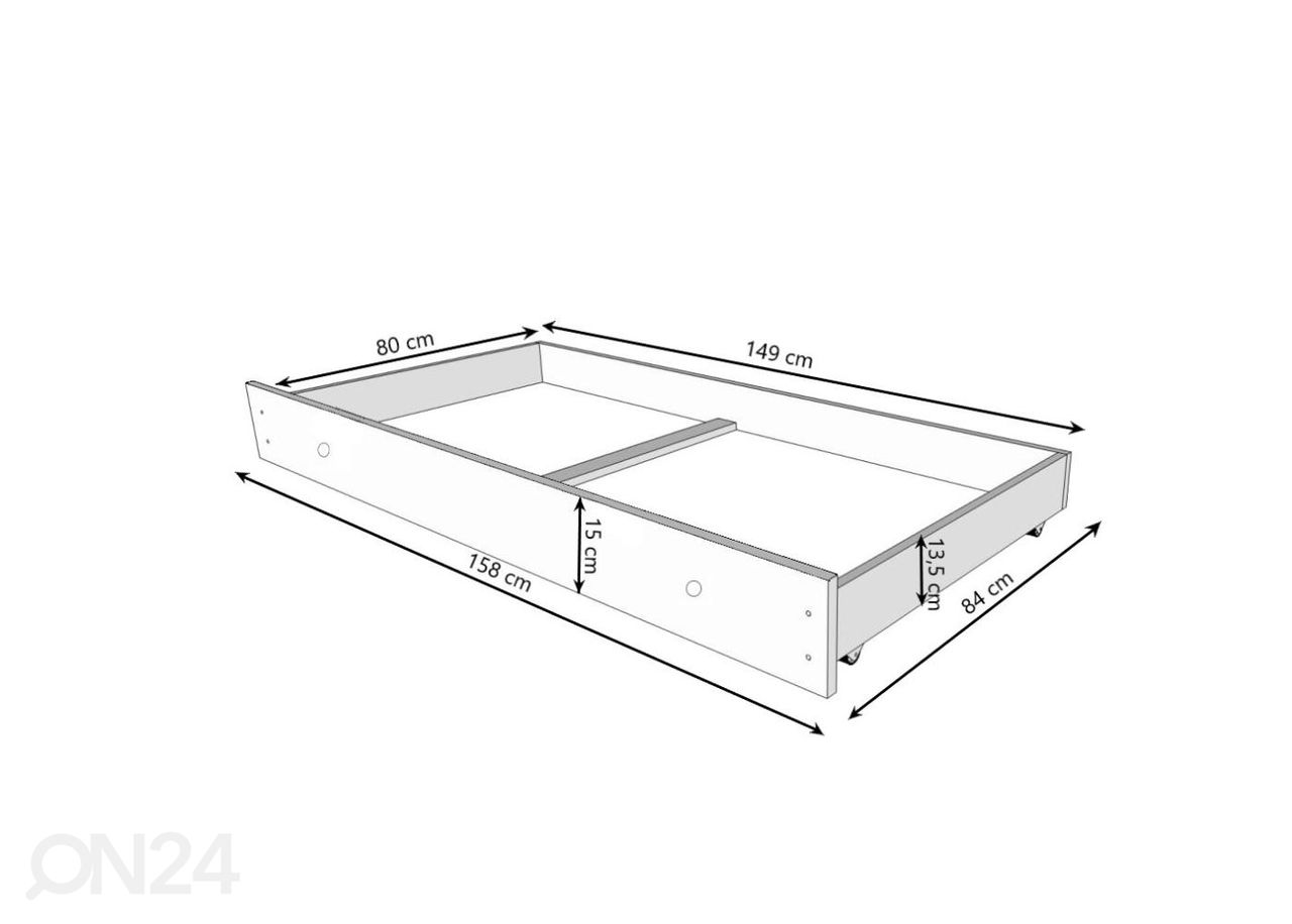 Lastevoodi Emma 80x160 cm suurendatud