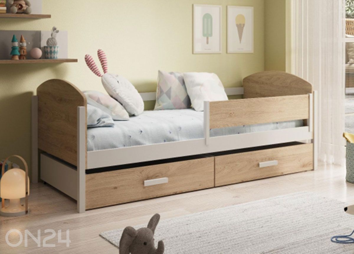 Lastevoodi Kalia madratsiga 80x180 cm suurendatud