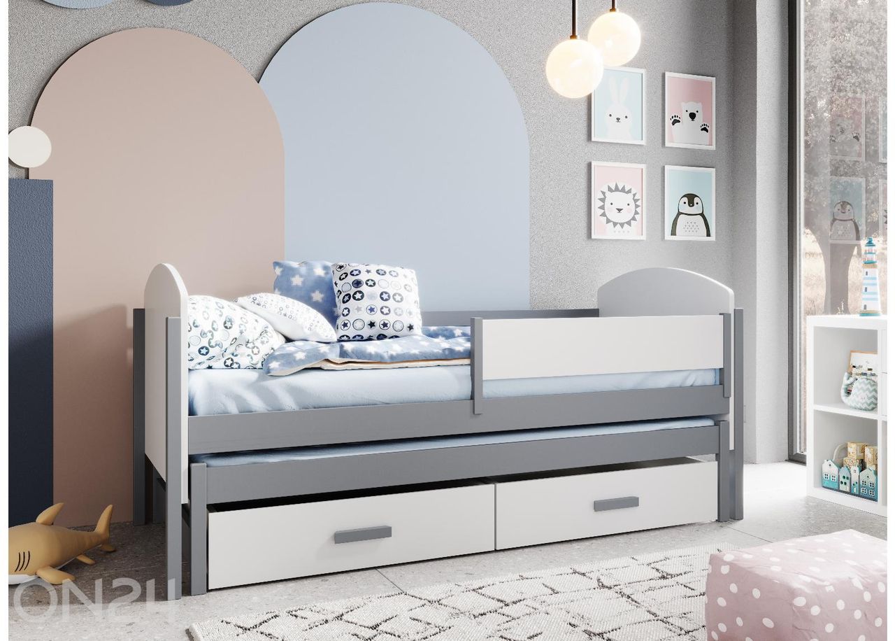 Lastevoodi väljatõmmatava lisavoodiga Olen 80x180 cm suurendatud