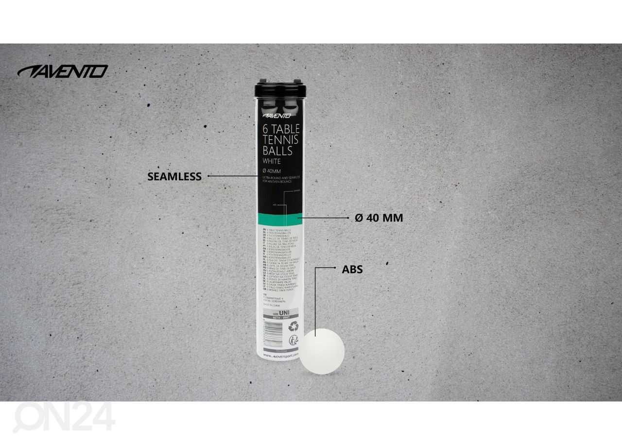 Lauatennise pallide komplekt 6k ABS Avento suurendatud