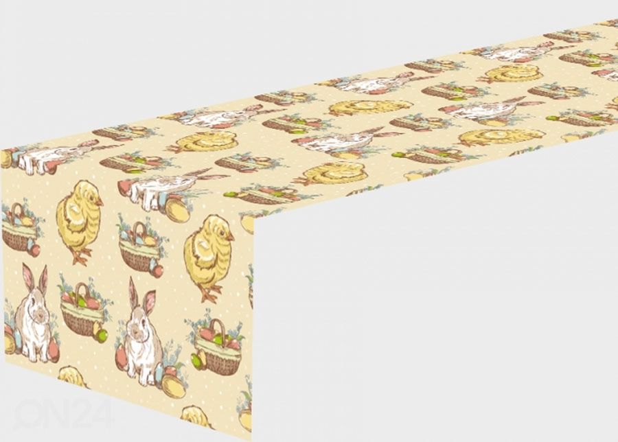 Laudlina Easter Chickens and Rabbits 40x280 cm suurendatud