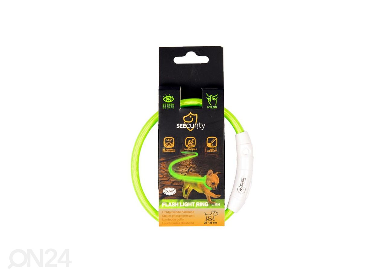 Led helkur kaelarihm 35cm roheline usb liides Duvo+ suurendatud