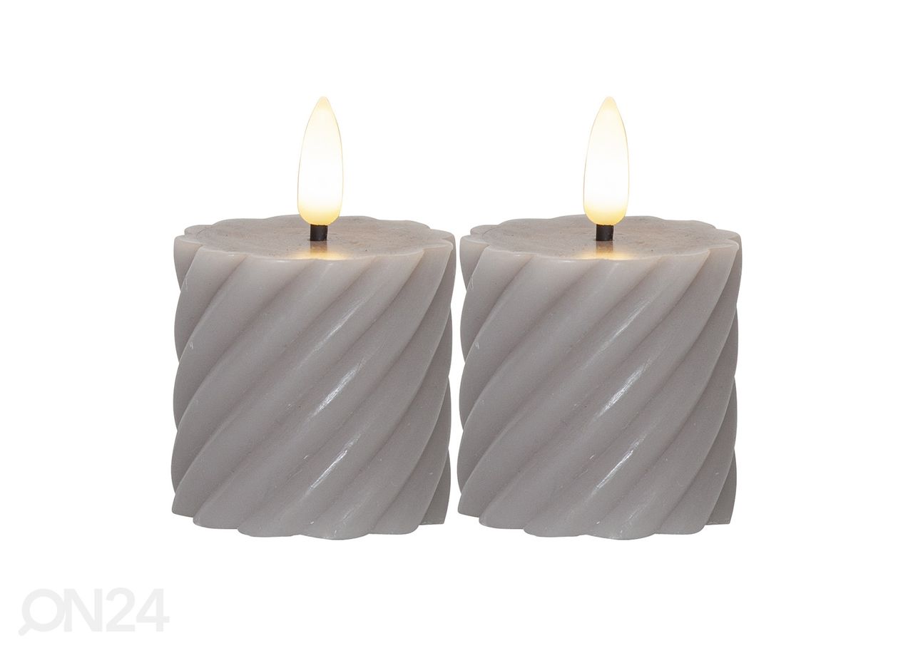 LED küünalde komplekt Flamme Swirl 2tk suurendatud