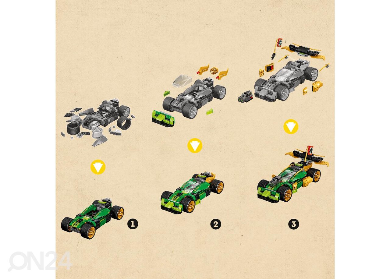 LEGO Ninjago Lloydi võidusõiduauto EVO suurendatud