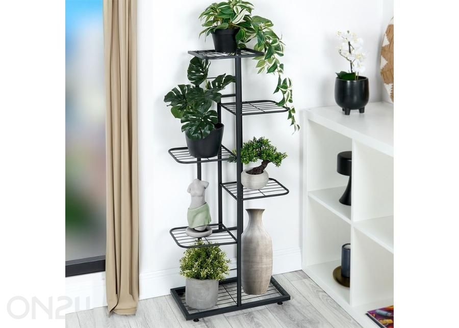 Lillepostament 6 tasandiga, must suurendatud