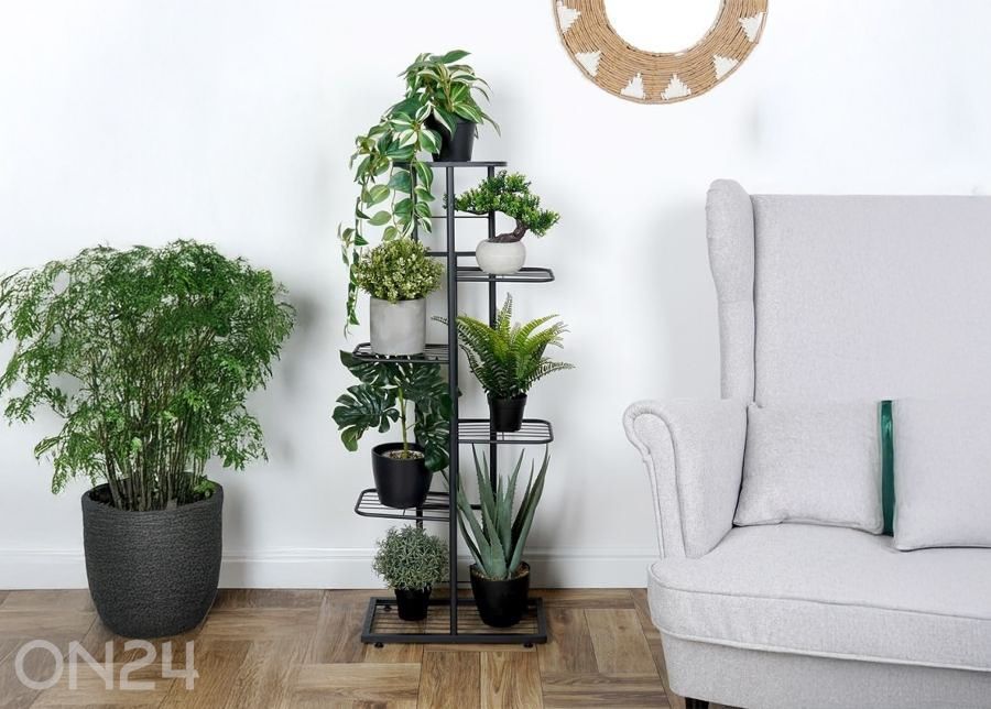 Lillepostament 6 tasandiga, must suurendatud