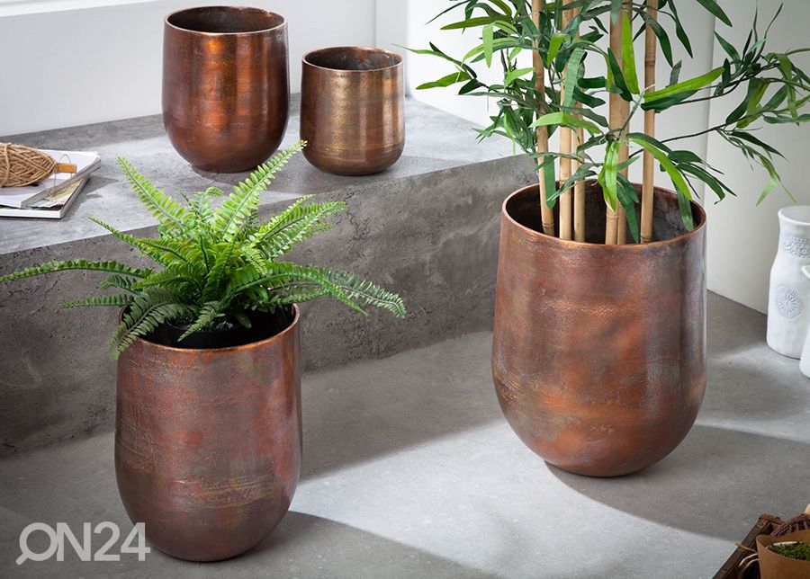Lillepottide komplekt Copper L, 2 tk suurendatud