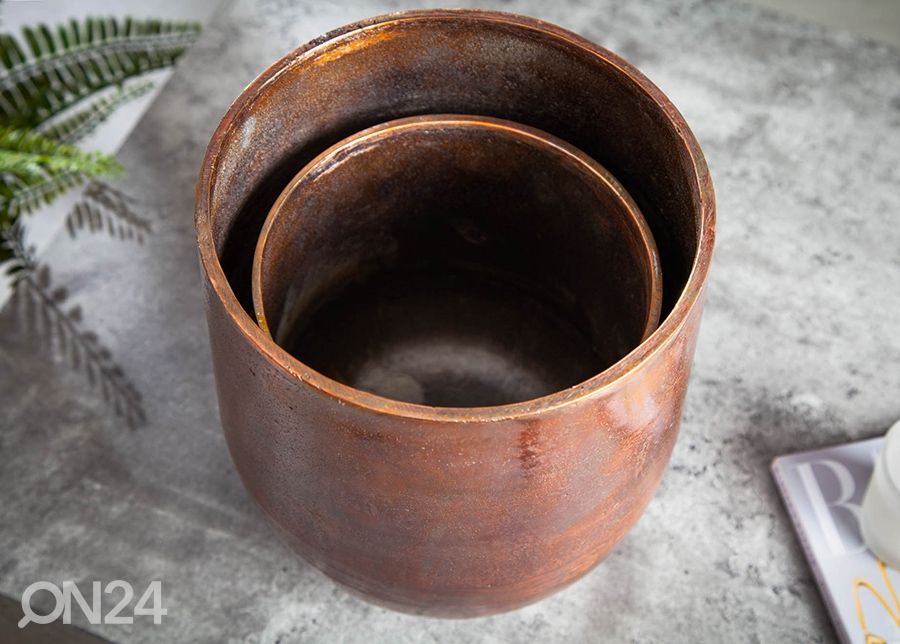 Lillepottide komplekt Copper S, 2 tk suurendatud