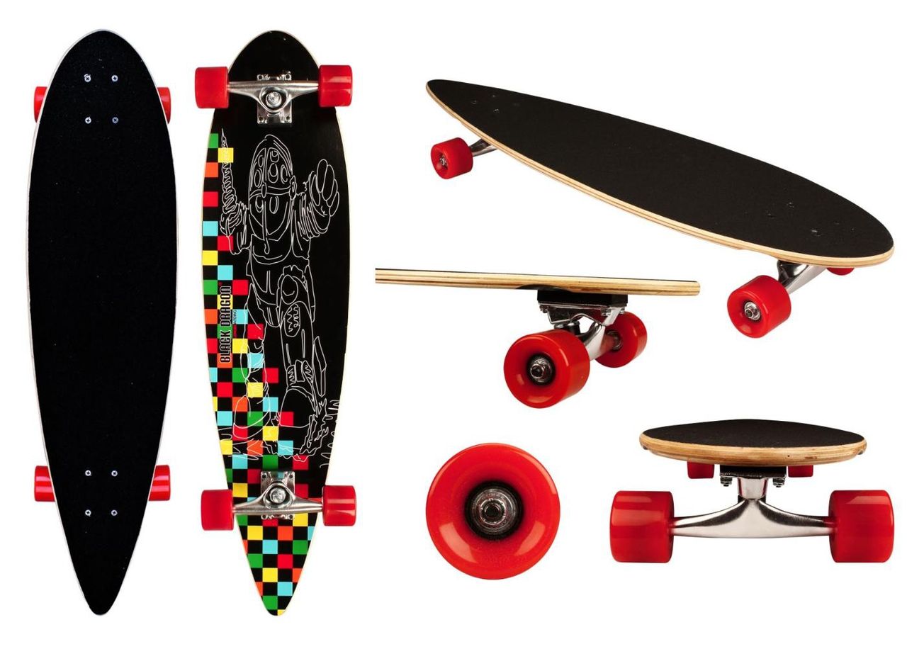Longboard 36" Pintail Tropical Funk Black Dragon suurendatud