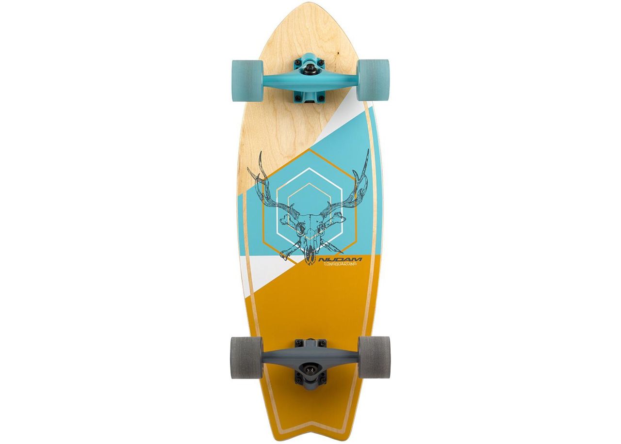 Longboard Fishtail Stag Skull Nijdam suurendatud