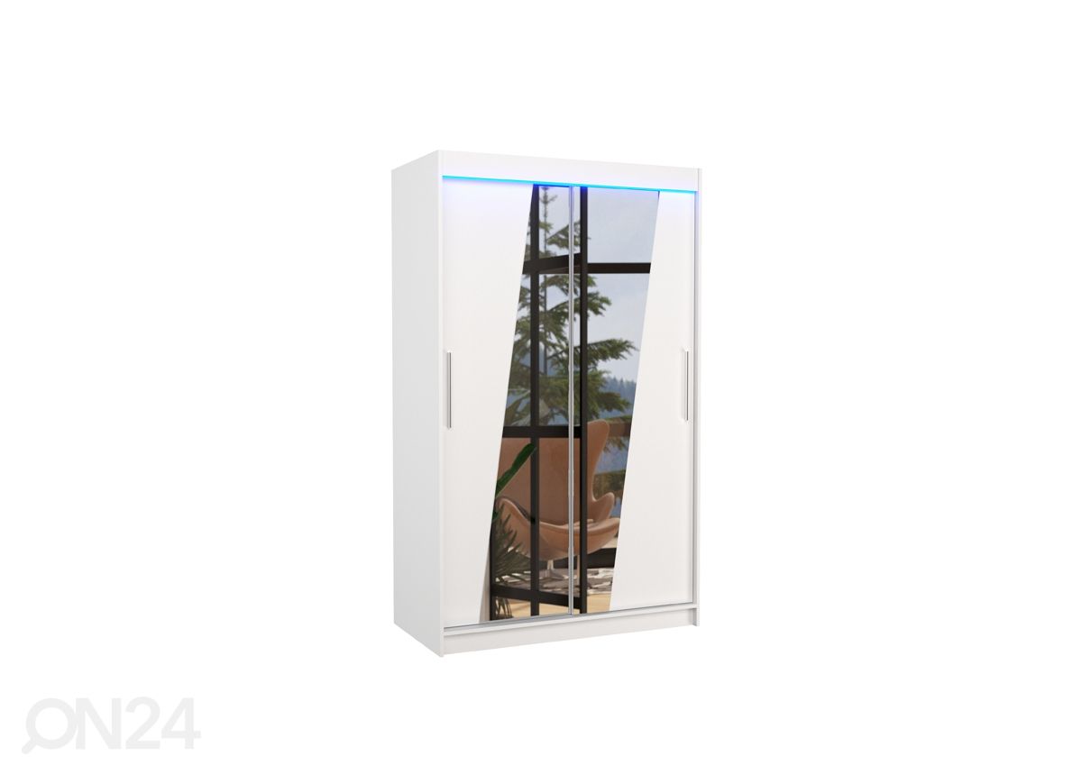 Lükandustega riidekapp 120 cm + LED suurendatud