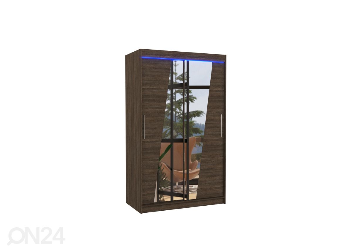 Lükandustega riidekapp 120 cm + LED suurendatud