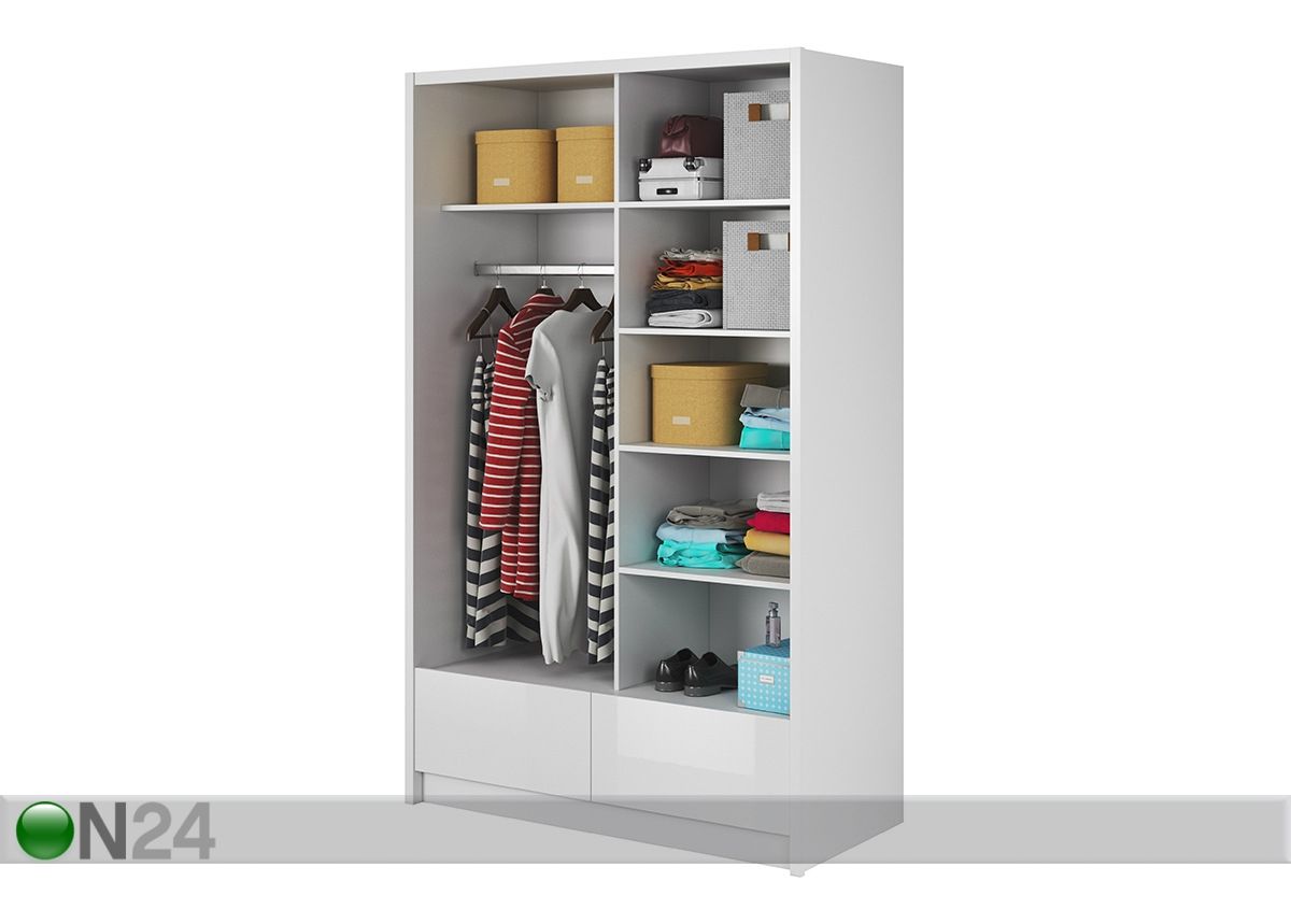 Lükandustega riidekapp 130 cm suurendatud