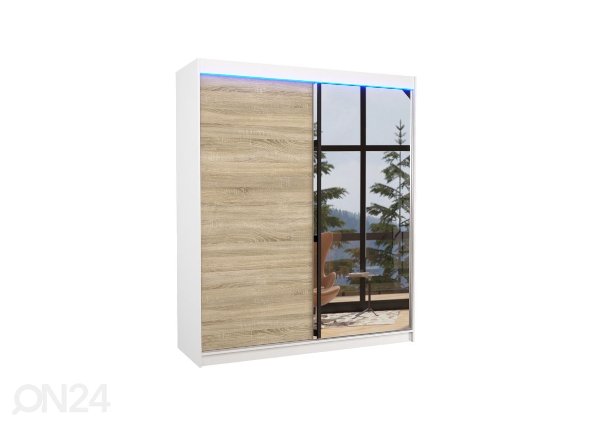 Lükandustega riidekapp 180 cm + LED suurendatud