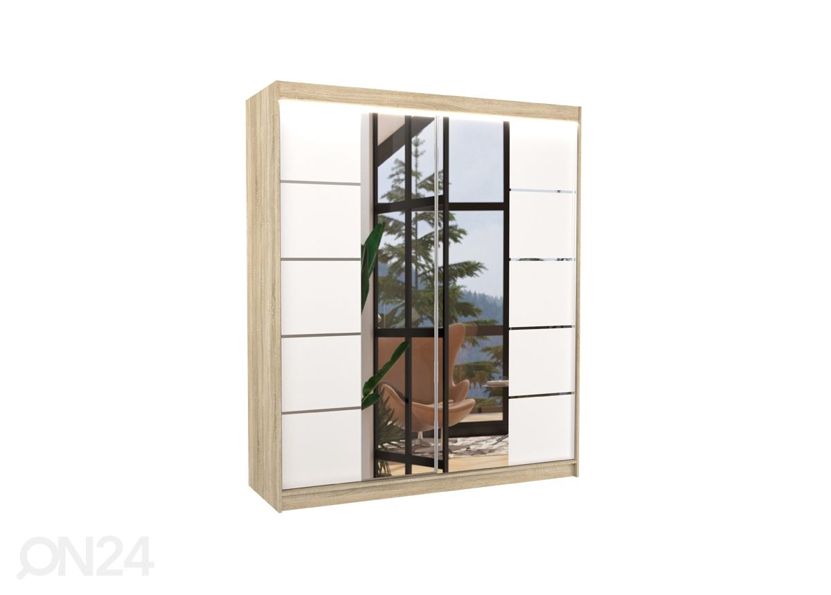 Lükandustega riidekapp 180 cm + LED suurendatud