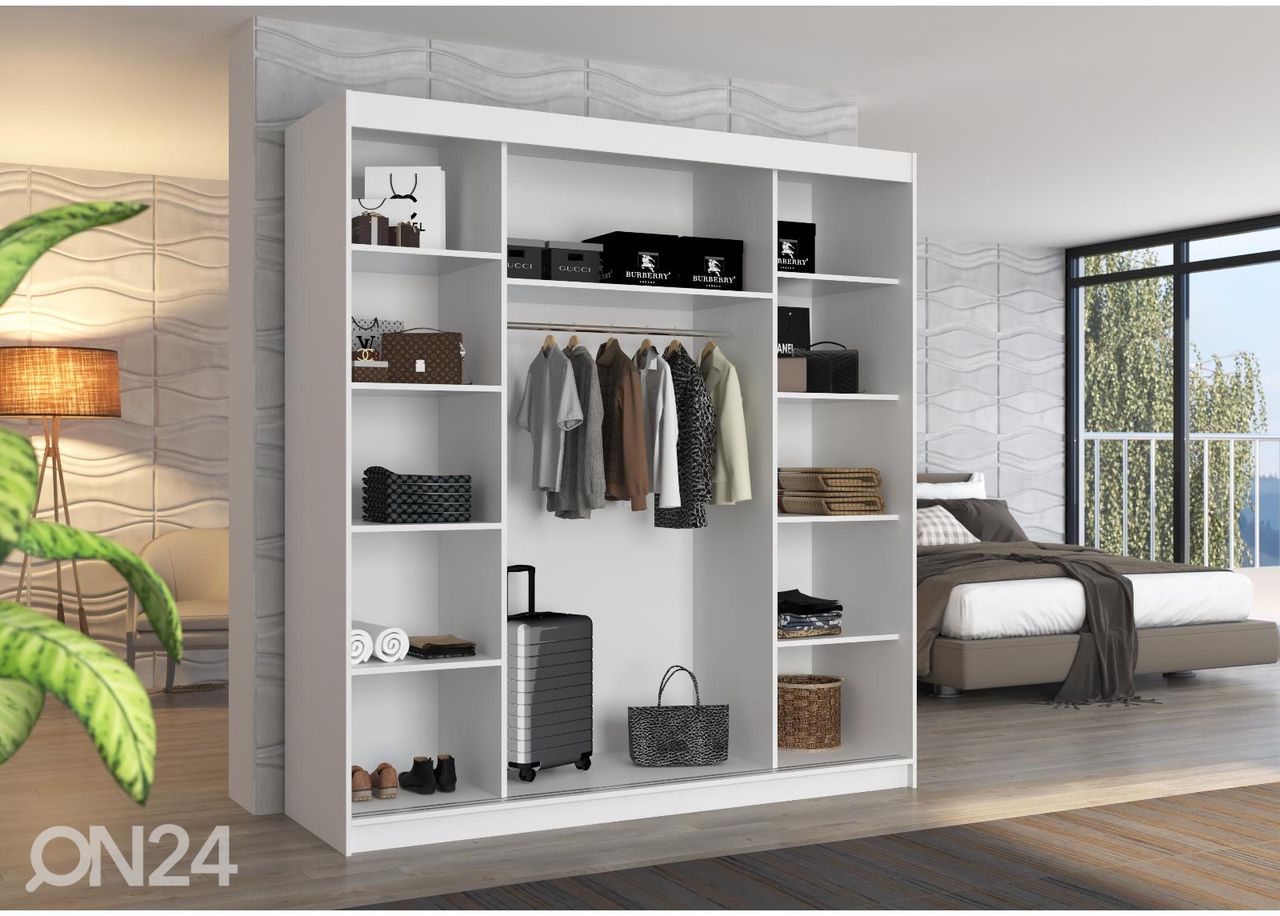 Lükandustega riidekapp 200 cm suurendatud