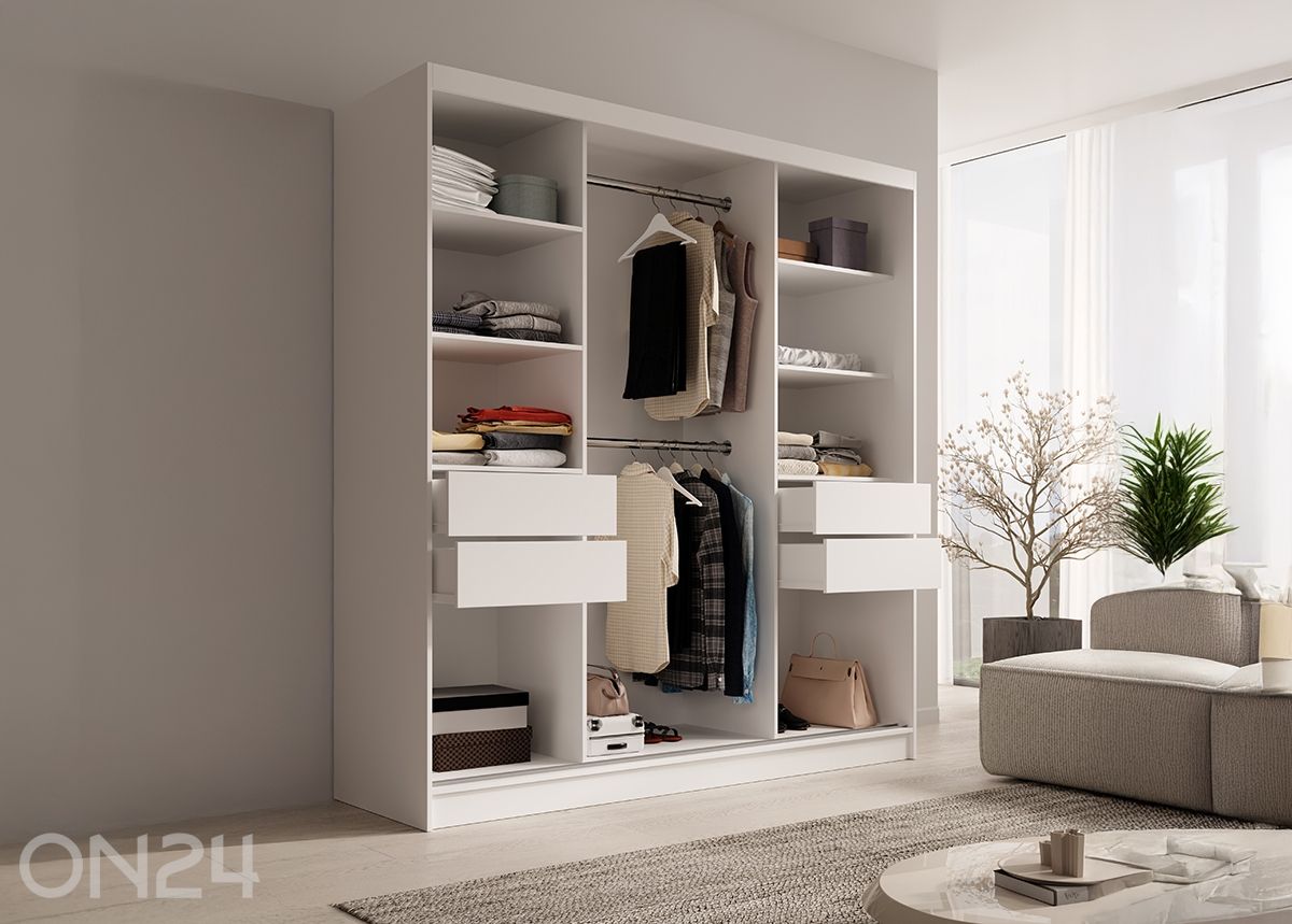 Lükandustega riidekapp 200 cm suurendatud