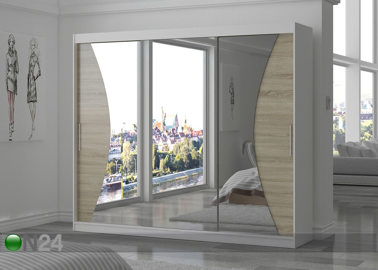 Lükandustega riidekapp 250 cm suurendatud