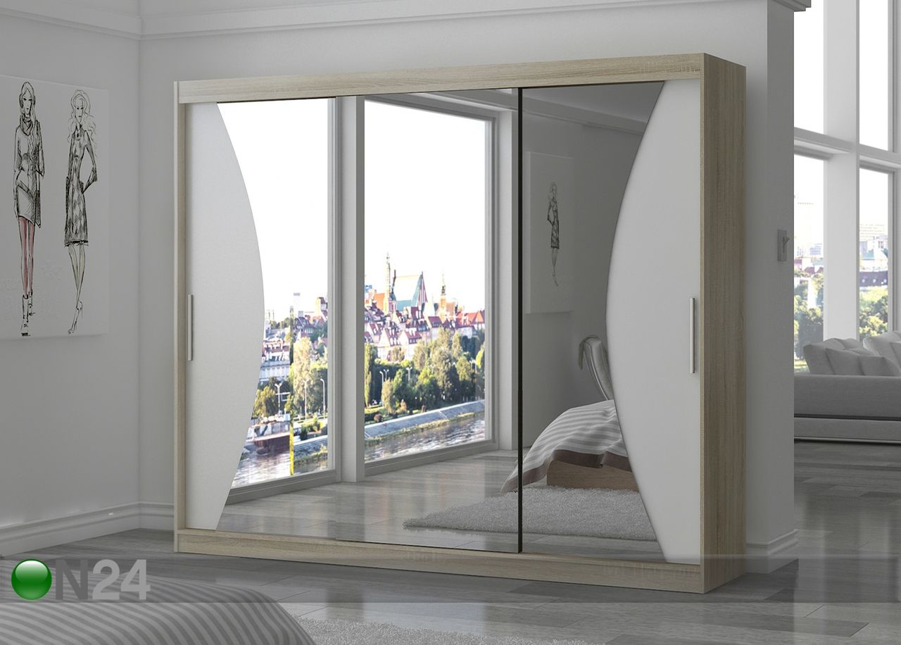 Lükandustega riidekapp 250 cm suurendatud