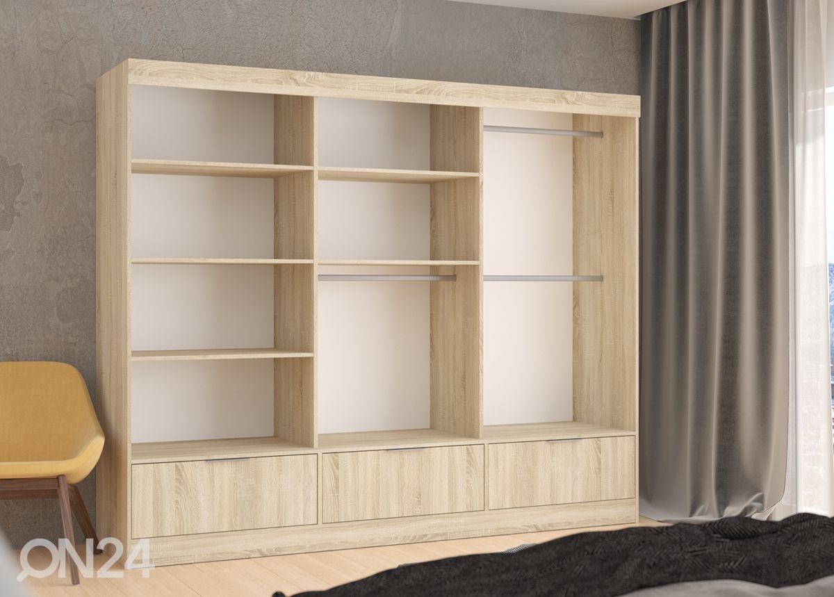 Lükandustega riidekapp 268 cm suurendatud