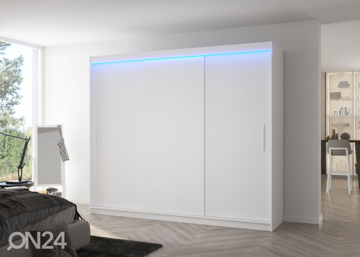 Lükandustega riidekapp Amanda I 250 cm + LED suurendatud