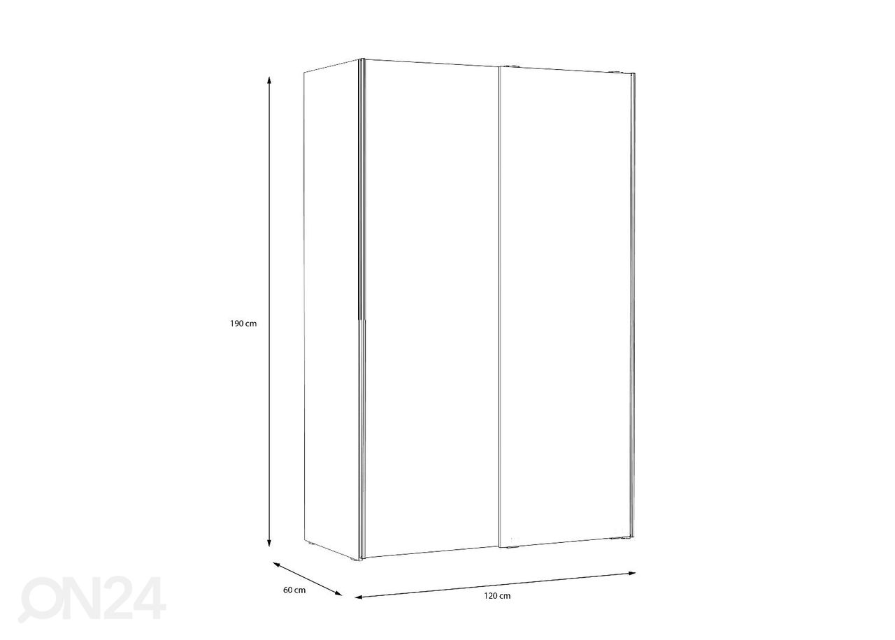 Lükandustega riidekapp Arco 120 cm suurendatud