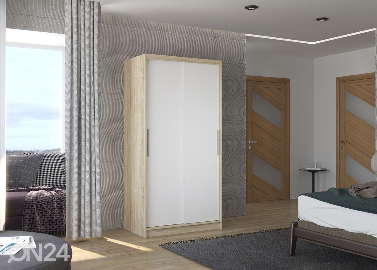 Lükandustega riidekapp Asta 100 cm suurendatud