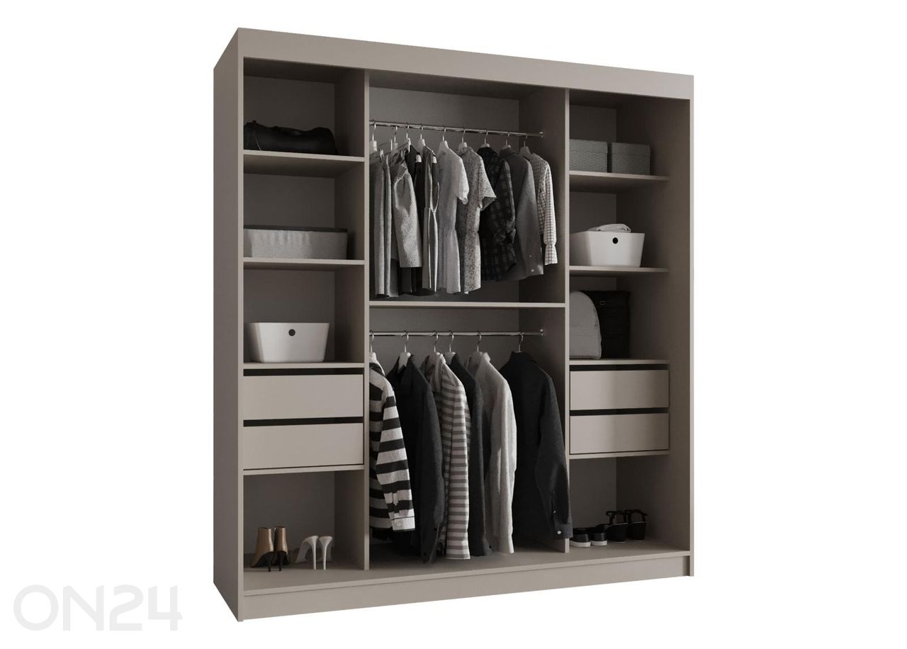 Lükandustega riidekapp Bahrajn 180 cm suurendatud