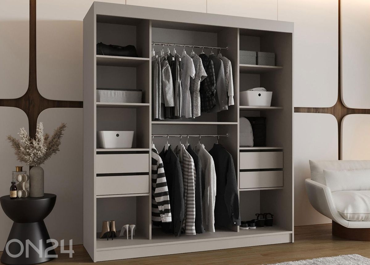 Lükandustega riidekapp Bahrajn 180 cm suurendatud