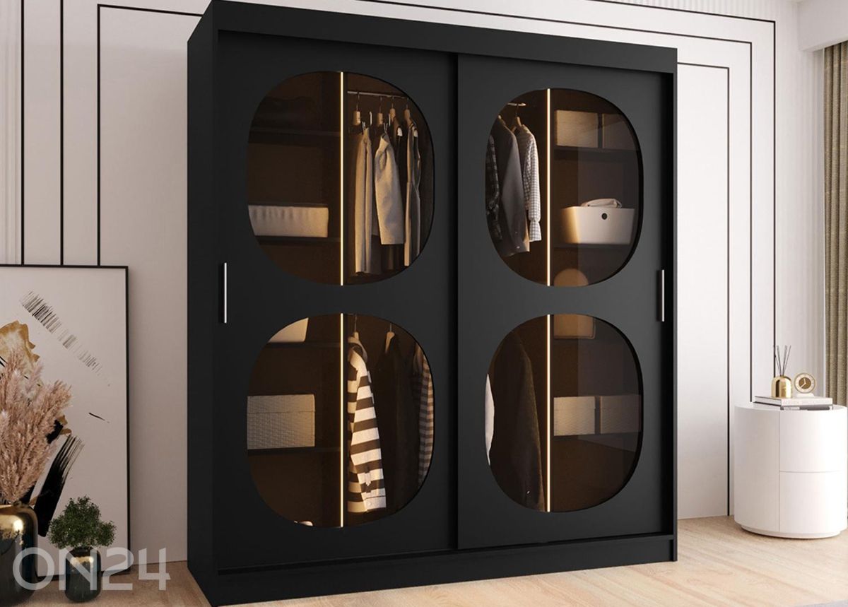 Lükandustega riidekapp Bahrajn 180 cm + LED suurendatud