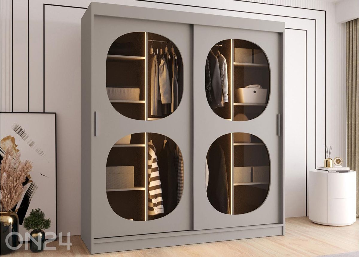 Lükandustega riidekapp Bahrajn 180 cm + LED suurendatud