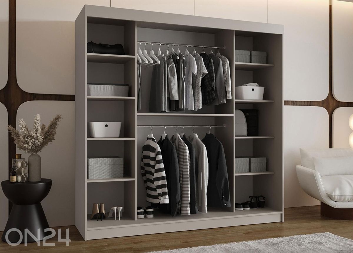 Lükandustega riidekapp Bahrajn 200 cm suurendatud