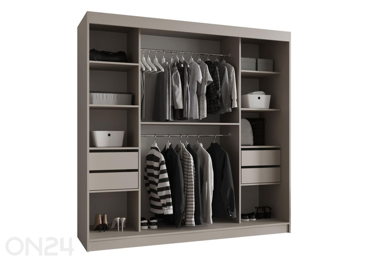 Lükandustega riidekapp Bahrajn 200 cm suurendatud