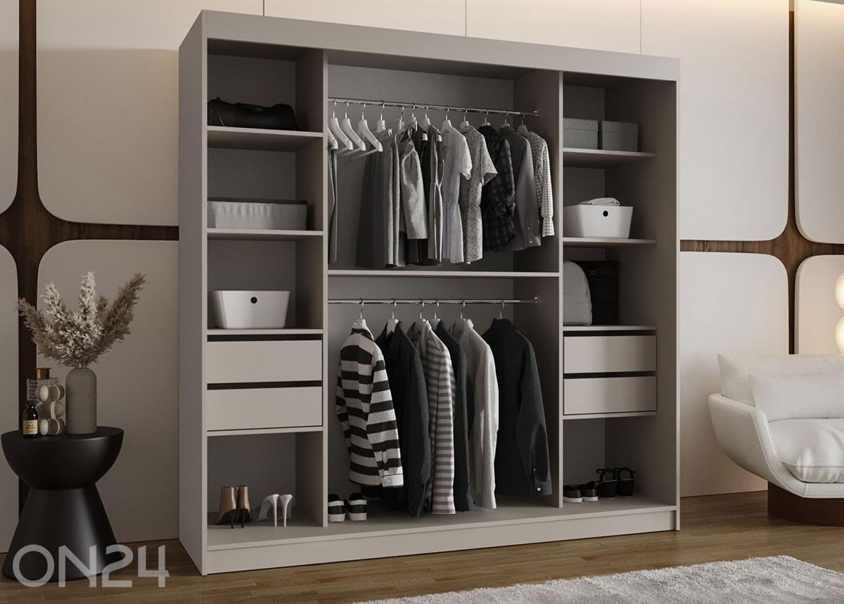 Lükandustega riidekapp Bahrajn 200 cm suurendatud