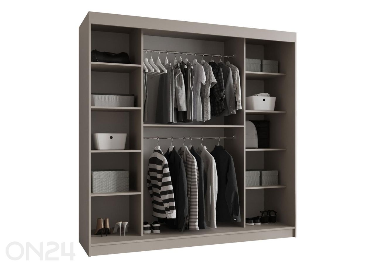 Lükandustega riidekapp Bahrajn 200 cm + LED suurendatud