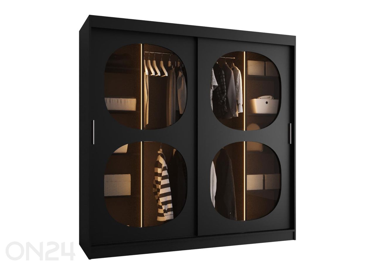 Lükandustega riidekapp Bahrajn 200 cm + LED suurendatud