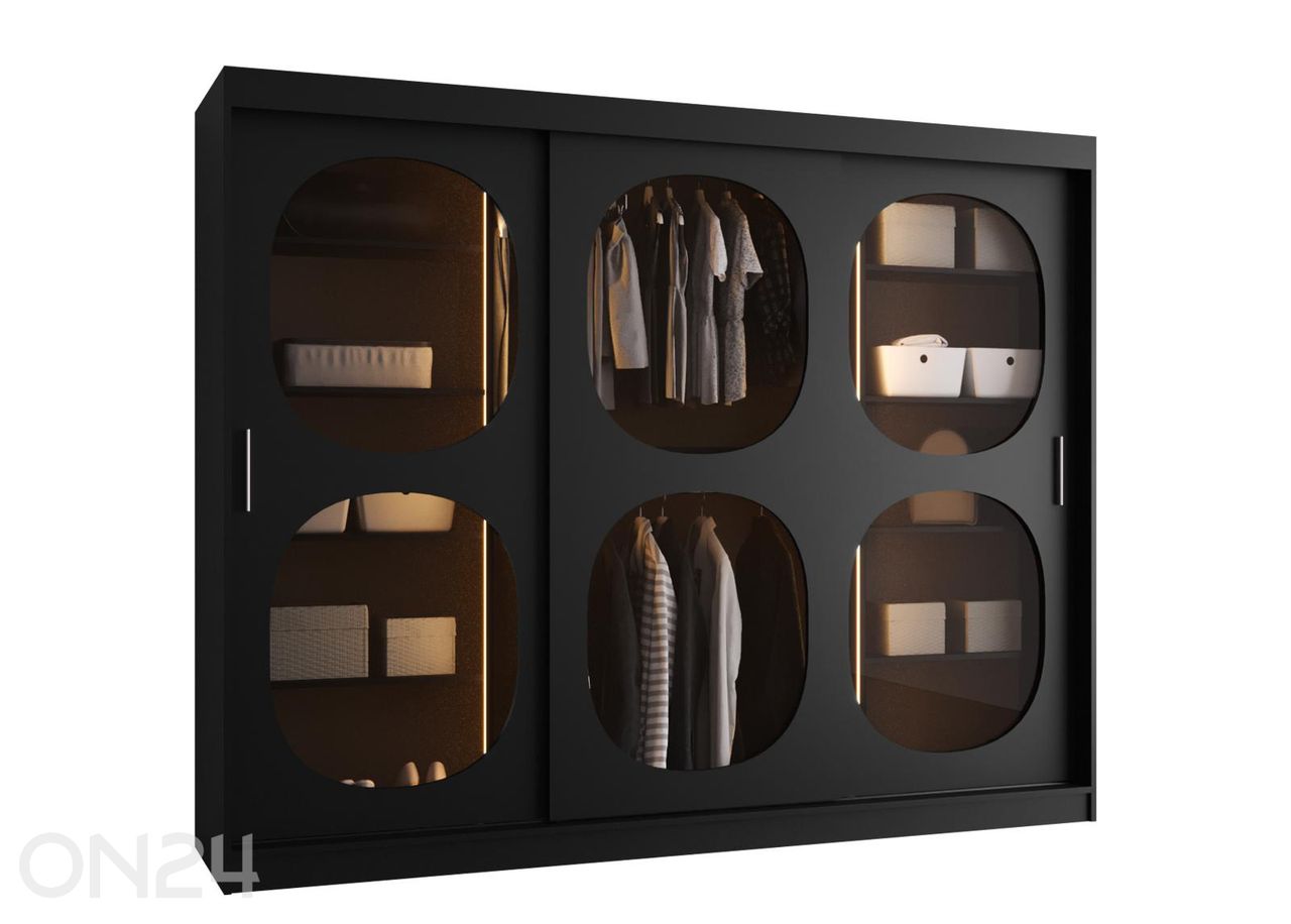 Lükandustega riidekapp Bahrajn 250 cm + LED suurendatud