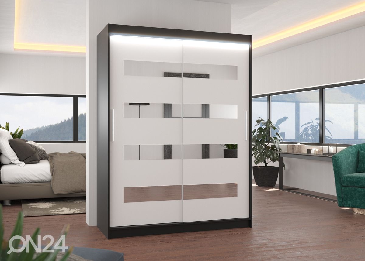 Lükandustega riidekapp Ballwin 150 cm + LED suurendatud