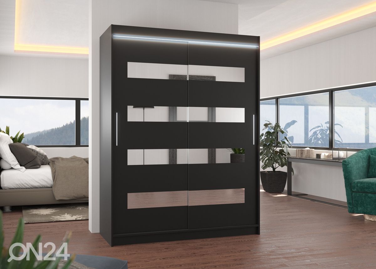 Lükandustega riidekapp Ballwin 150 cm + LED suurendatud