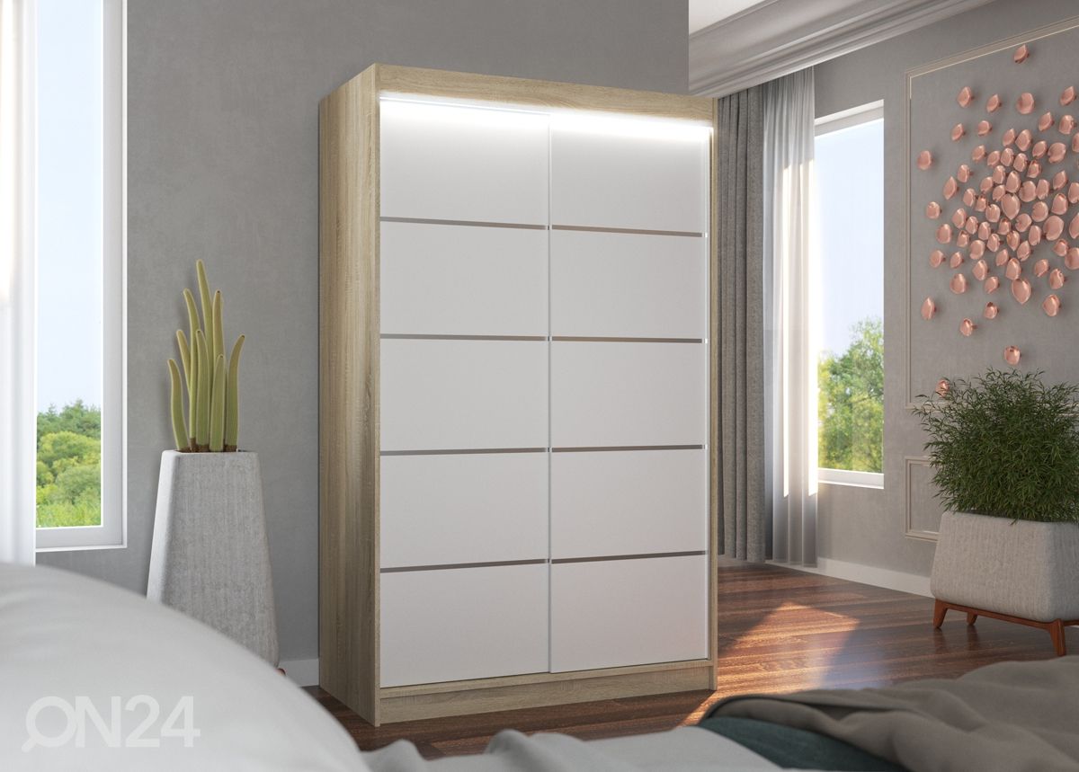 Lükandustega riidekapp Barba I 120 cm + LED suurendatud